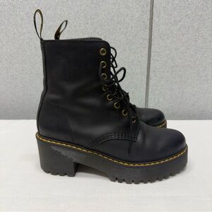 Dr. Martens Black womens 
Leather Lug Sole Combat Boots